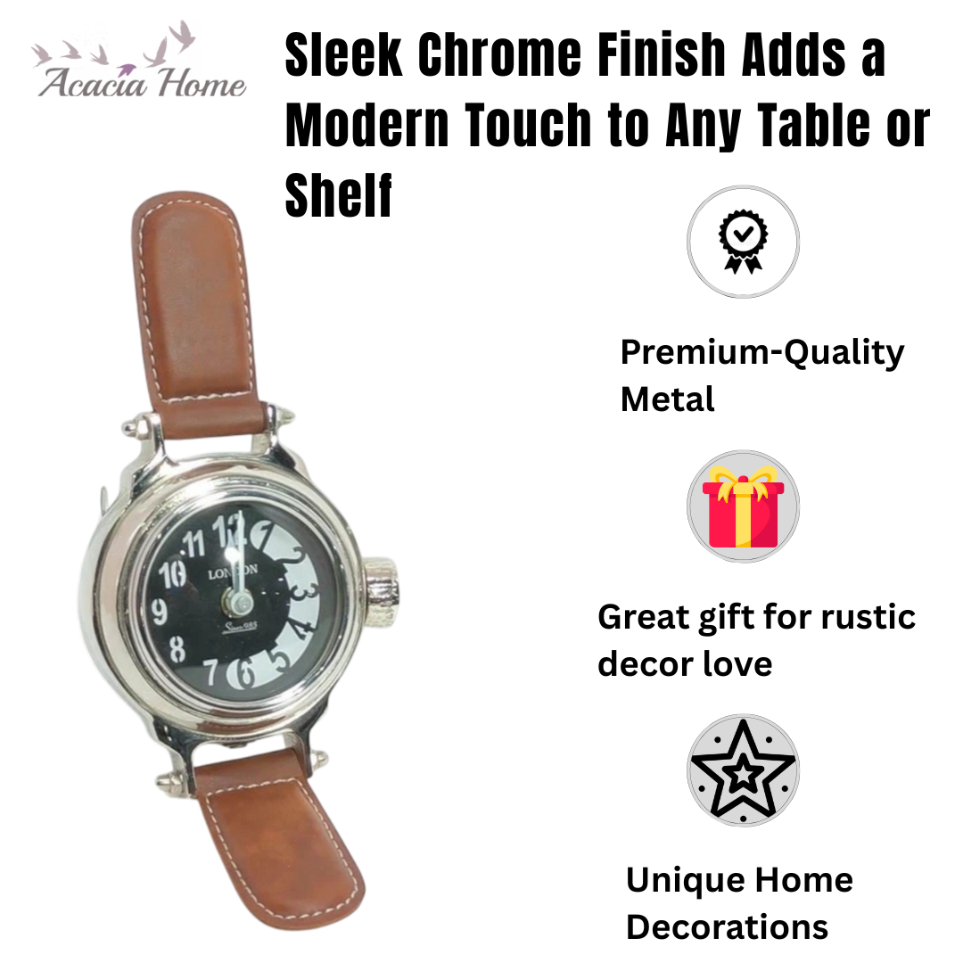 Stylish & Modern Chrome Watch Mantel Clock (22 CM Mantel Clock)