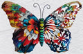 Vibrant Floral Metal Butterfly Wall Art