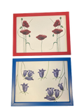 Lap-Desk Set of 2 Poppy & Bluebell Design