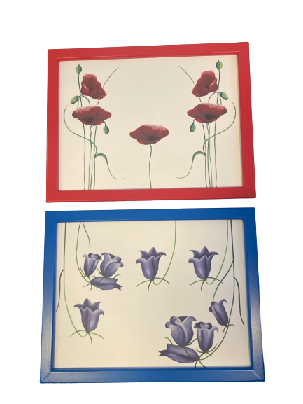 Lap-Desk Set of 2 Poppy & Bluebell Design