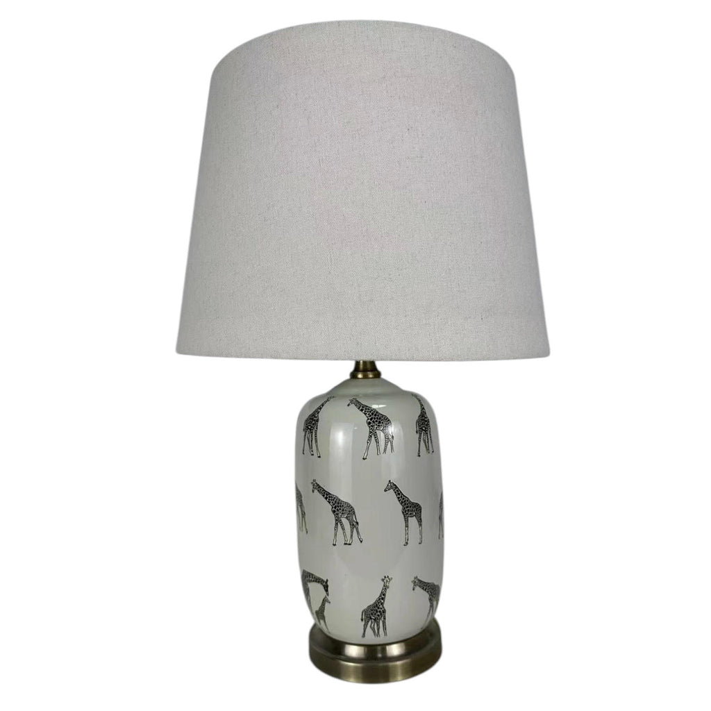 AcaciaHome Oriental Design Large Floral Ceramic Table Lamp with Drum Shade