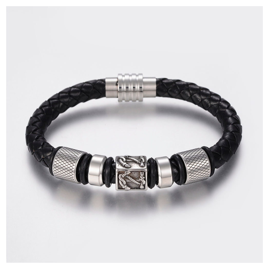 Men's Nautical Leather Bracelet