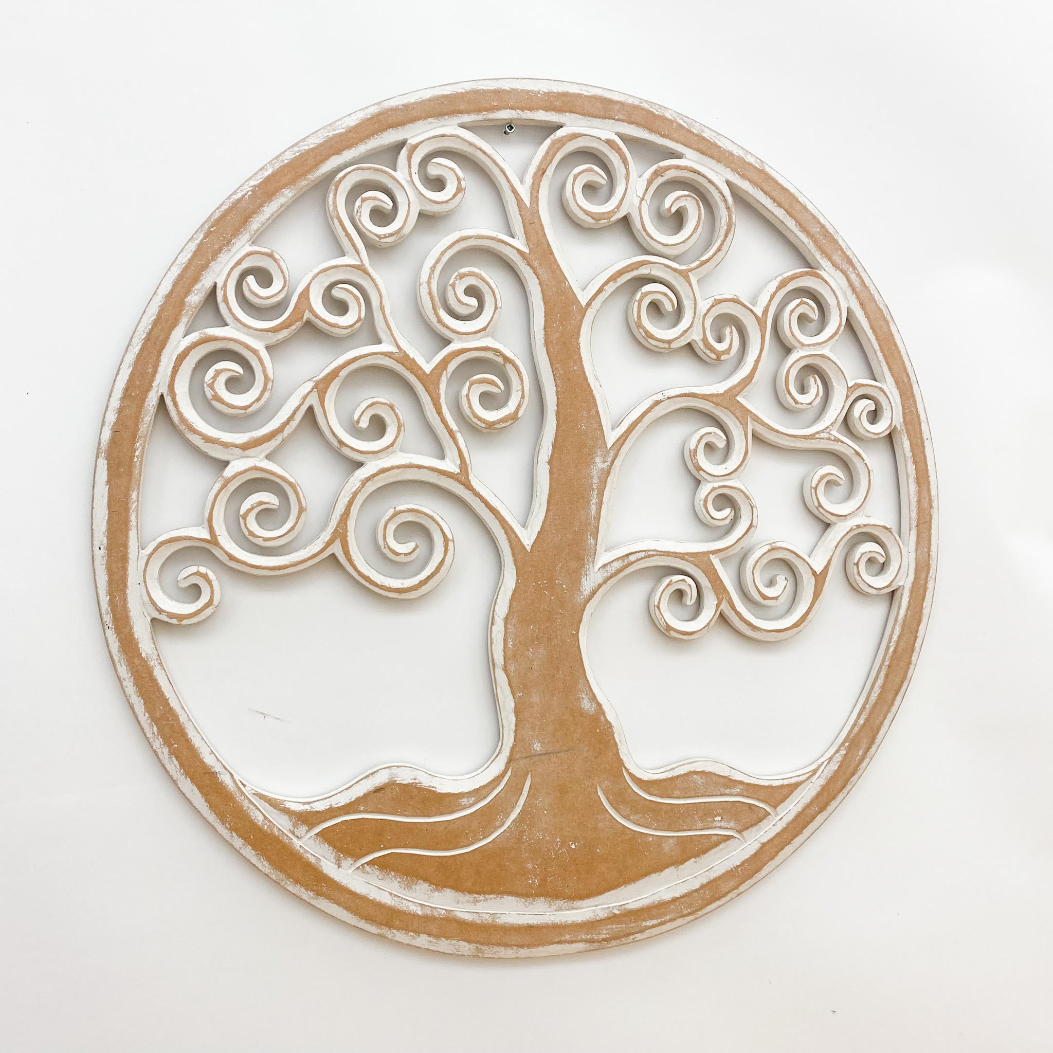 100cm Handcarved Wooden Round Tree Of Life