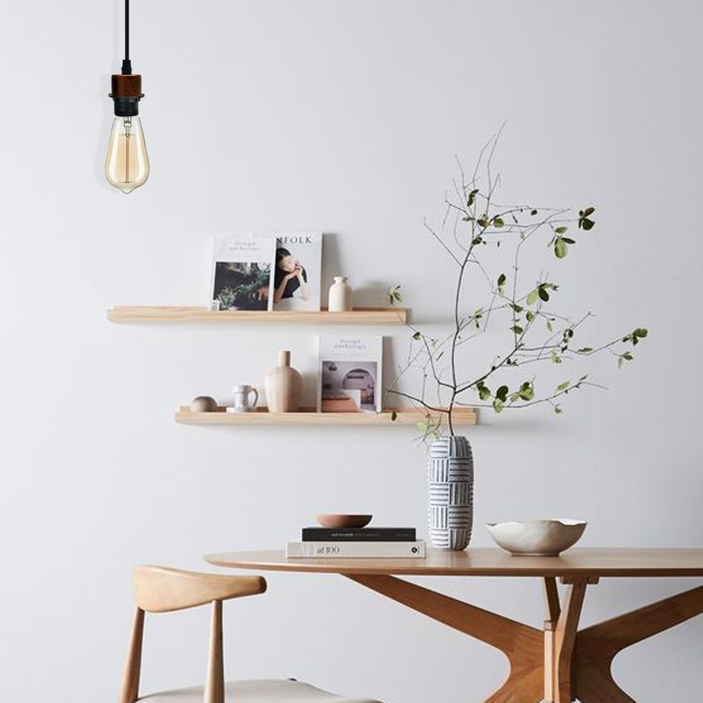 Industrial Rustic Red Pendant Light Fitting, Lampshade Addable E27 Lamp Holder UK