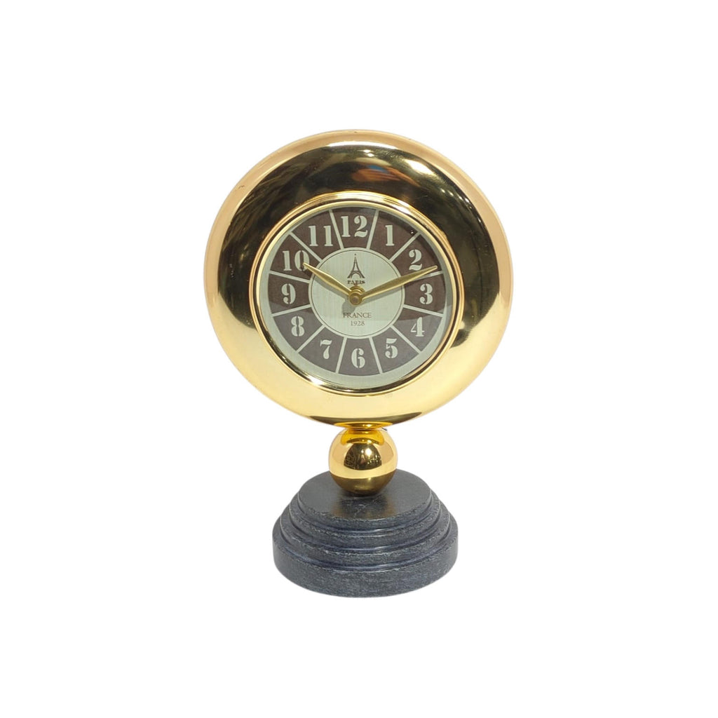 Gold Black Mantel Clock – Elegant Silent Sweep Tabletop Timepiece (25 CM Mantel Clock)