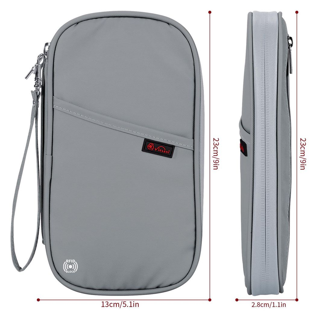 Vinsani Deluxe Passport Org L Grey