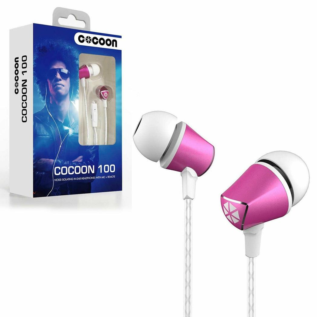 Cocoon 100 Series Noise-Isolating Tangle Free In-Ear Headphone for Smartphone