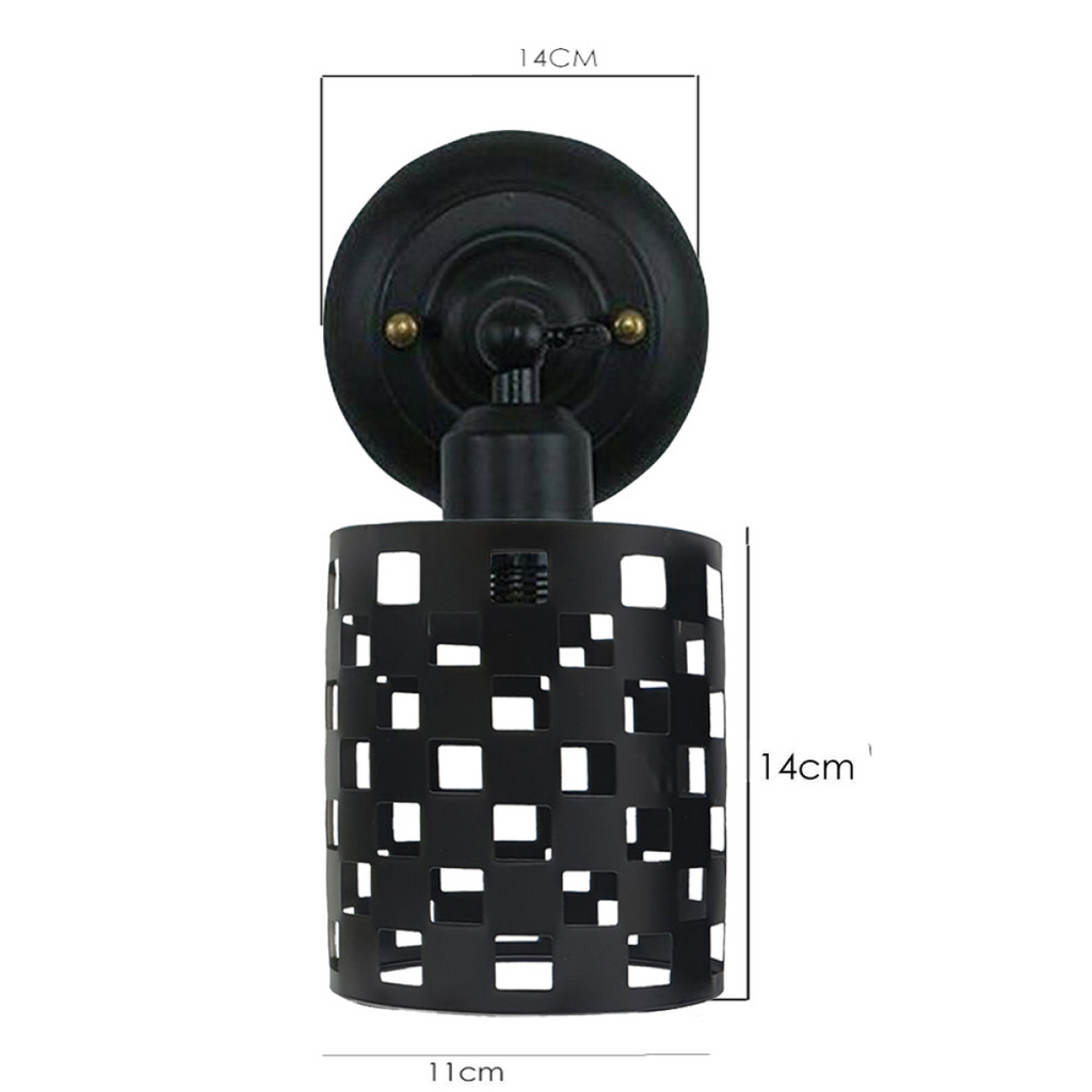Industrial Black Cage Wall light~2568