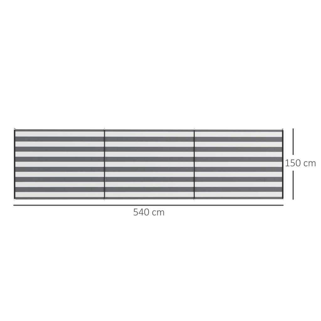 Outsunny Camping Windbreak Portable Wind Blocker Privacy Wall, 540cm x 150cm