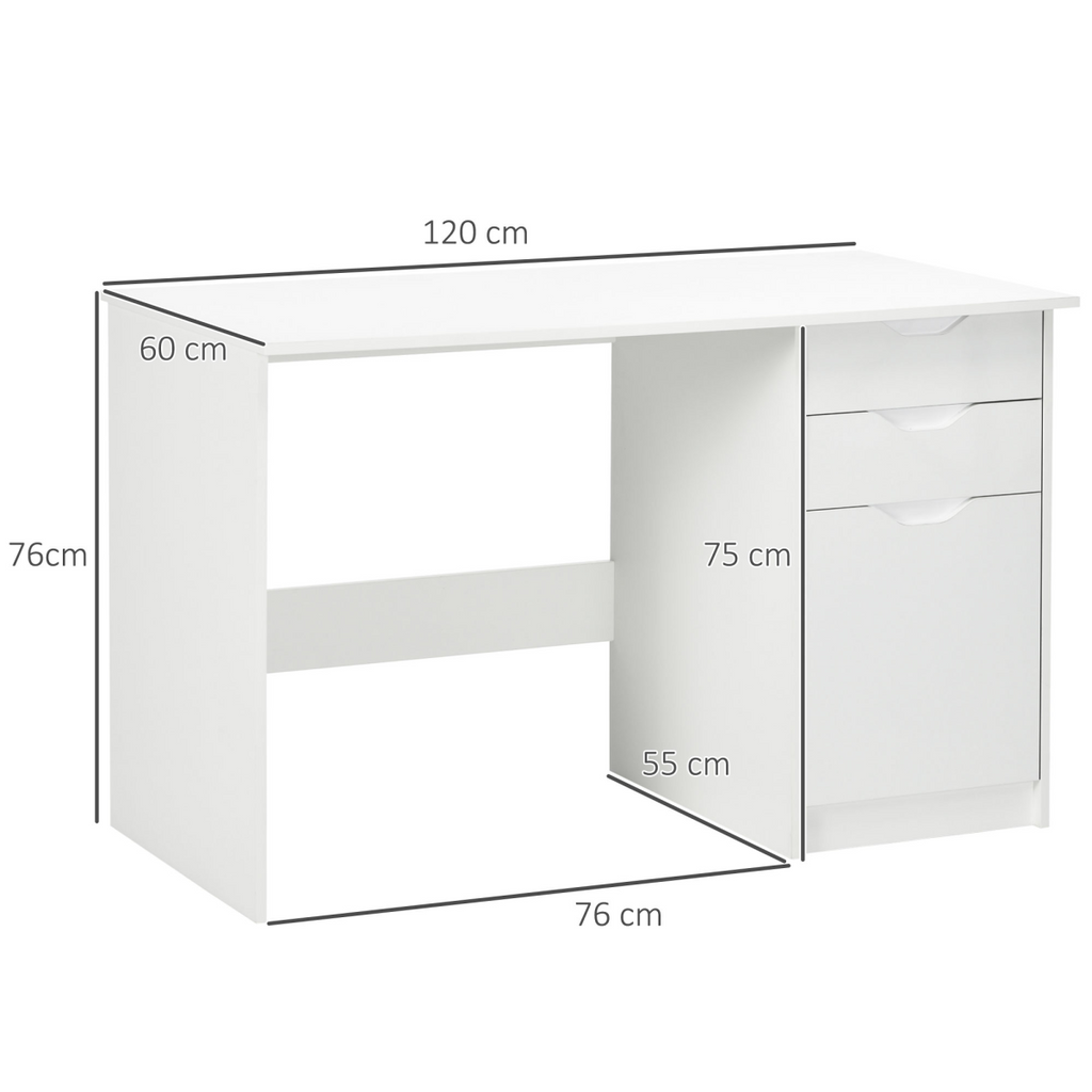 Computer ,Workstation White w/ Drawers Home Office