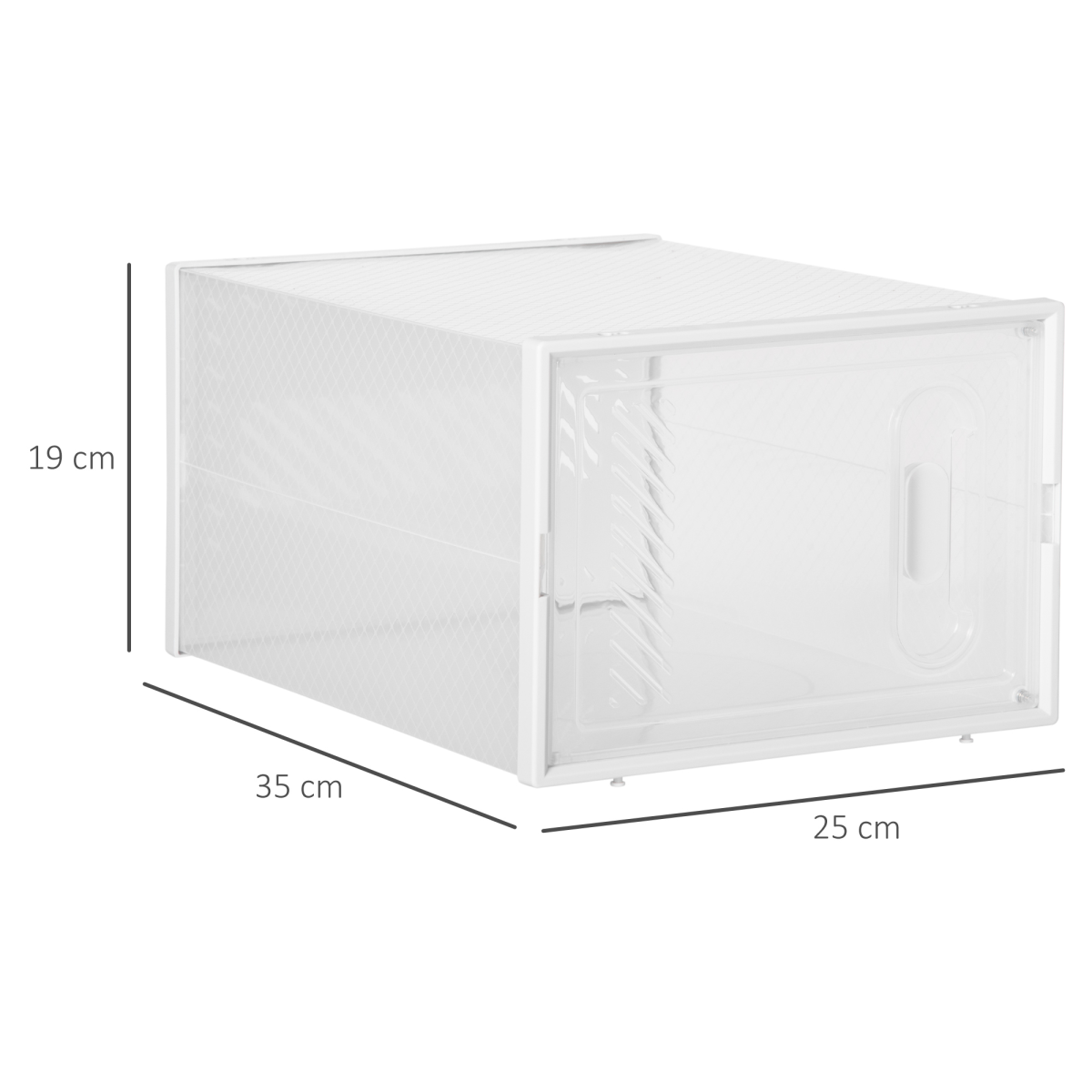 18PCS Clear Shoe Box, Plastic UK/EU Size 8.5/43, 25 x 35 x 19cm