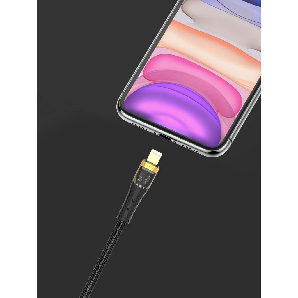 Wyeflow 27W GoldTip Braided Fast Charge/Sync USB to 8 Pin Cable 1m