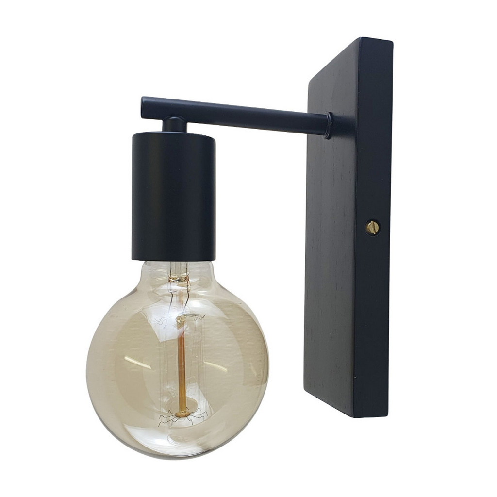 Wood base Wall Sconce E27 Screw Holder Industrial Lamp Retro Lights Black~1569