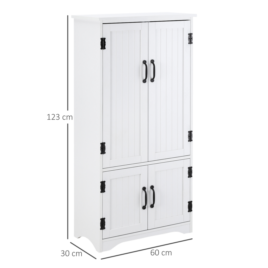 Modern Freestanding Storage Hutch Furniture with 2 Large Doors and 2 Small Doors