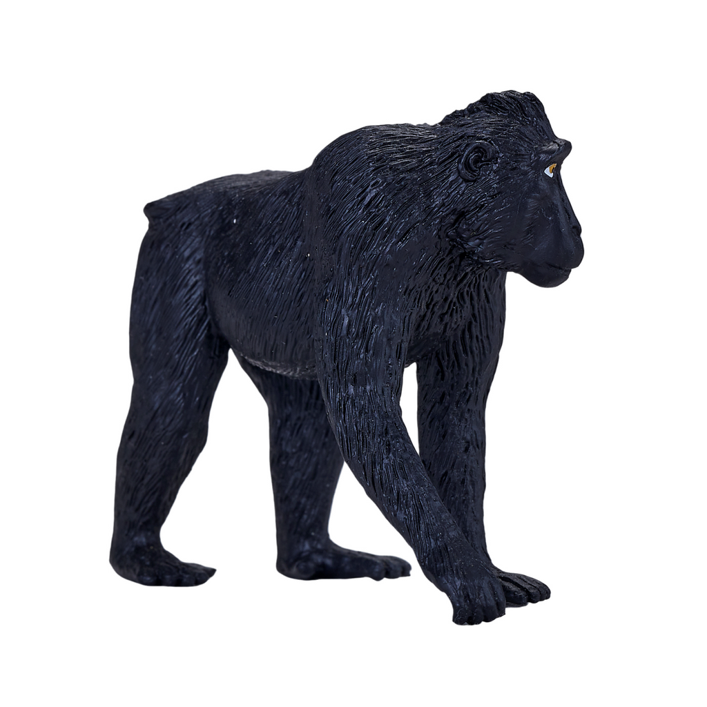 Black Crested Macaque Toy  Realistic Primate Figurine
