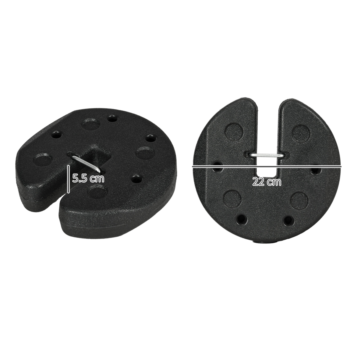 Outsunny Gazebo Weights Set of 4 with Reinforce Pins and Easy Carry Belt, 12KG