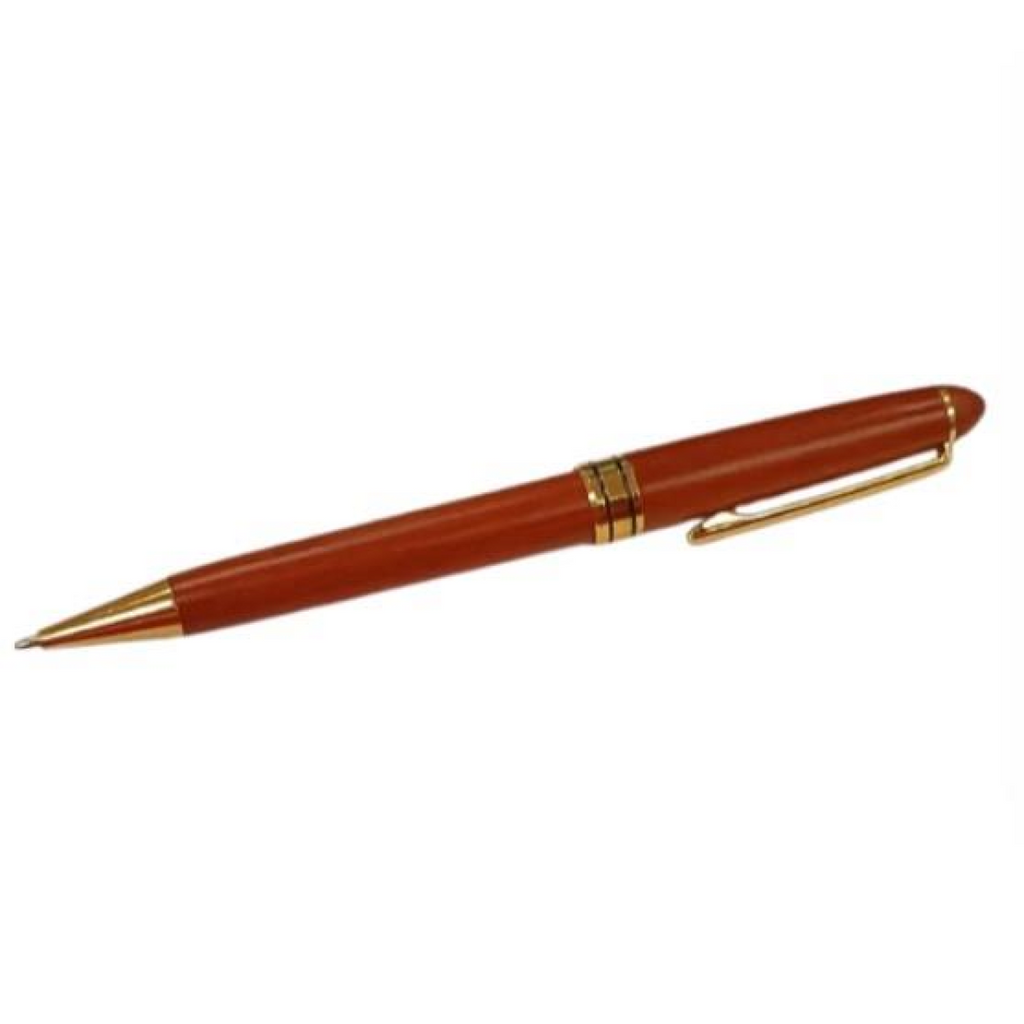Imperial Wooden Light Brown Gold Trim Ballpoint Pen Gift Set With Handmade