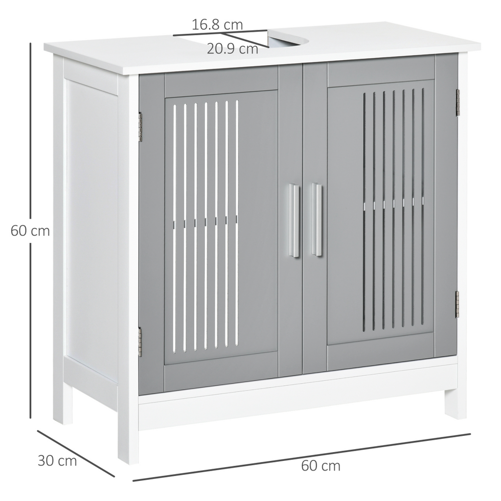 Modern Under Sink Cabinet with 2 Doors, Bathroom Vanity Unit, White