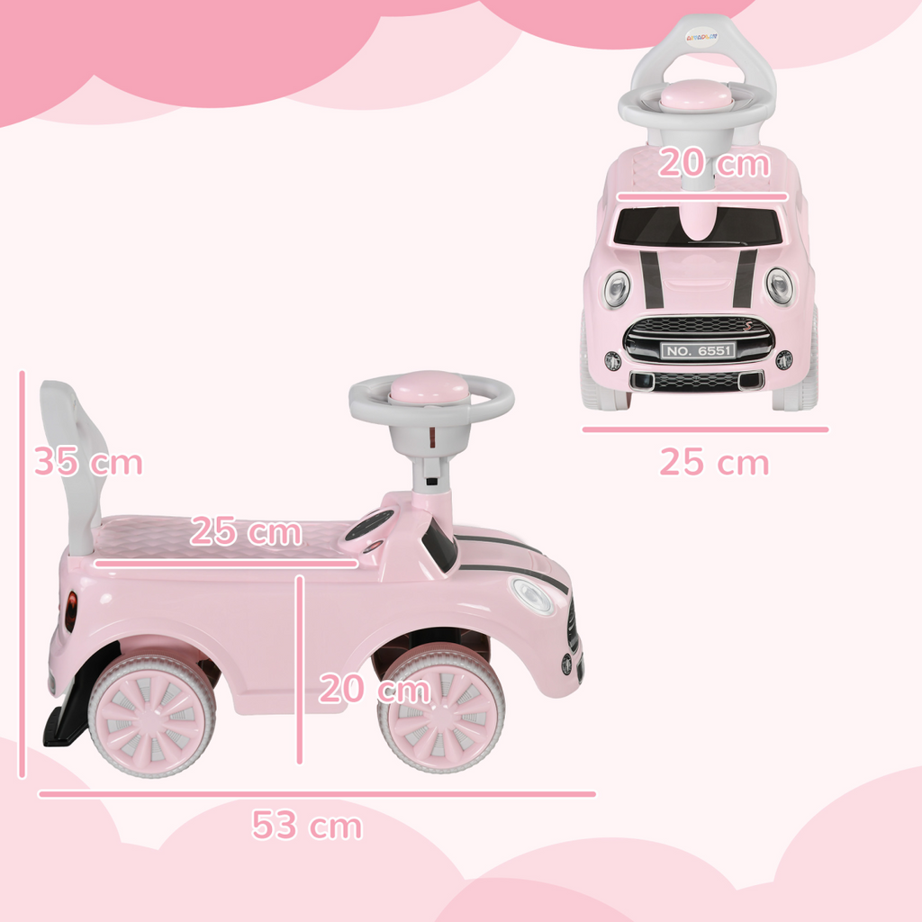AIYAPLAY Ride On Car Foot To Floor Sliding Car w/ Air Horn - Pink