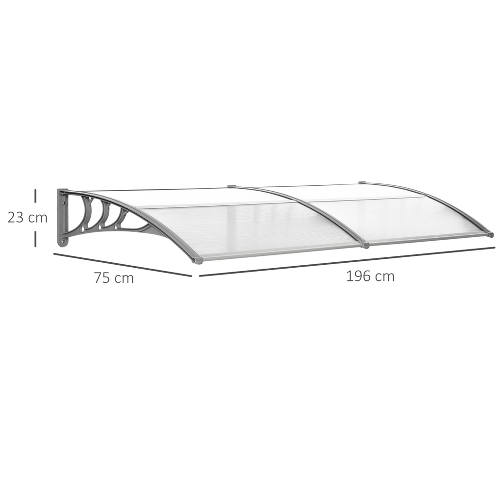 Door Canopy Awning Outdoor Window Rain Shelter Cover Clear