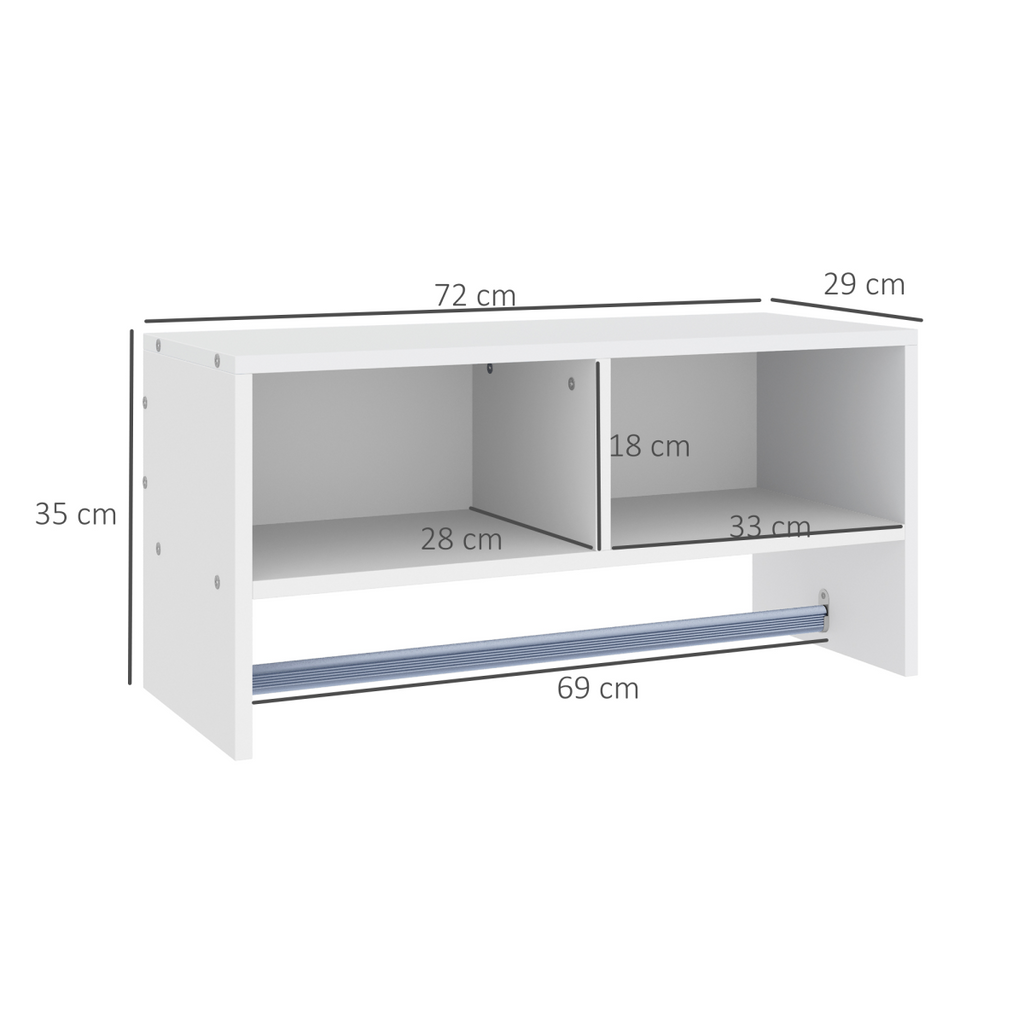 Wall Mounted Coat Hanger Hooks Rack Stand White