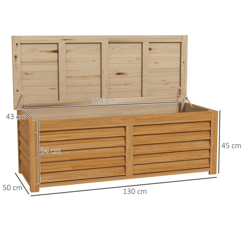 Outsunny 292L Outdoor Storage Box for Patio, Pool, Light Brown