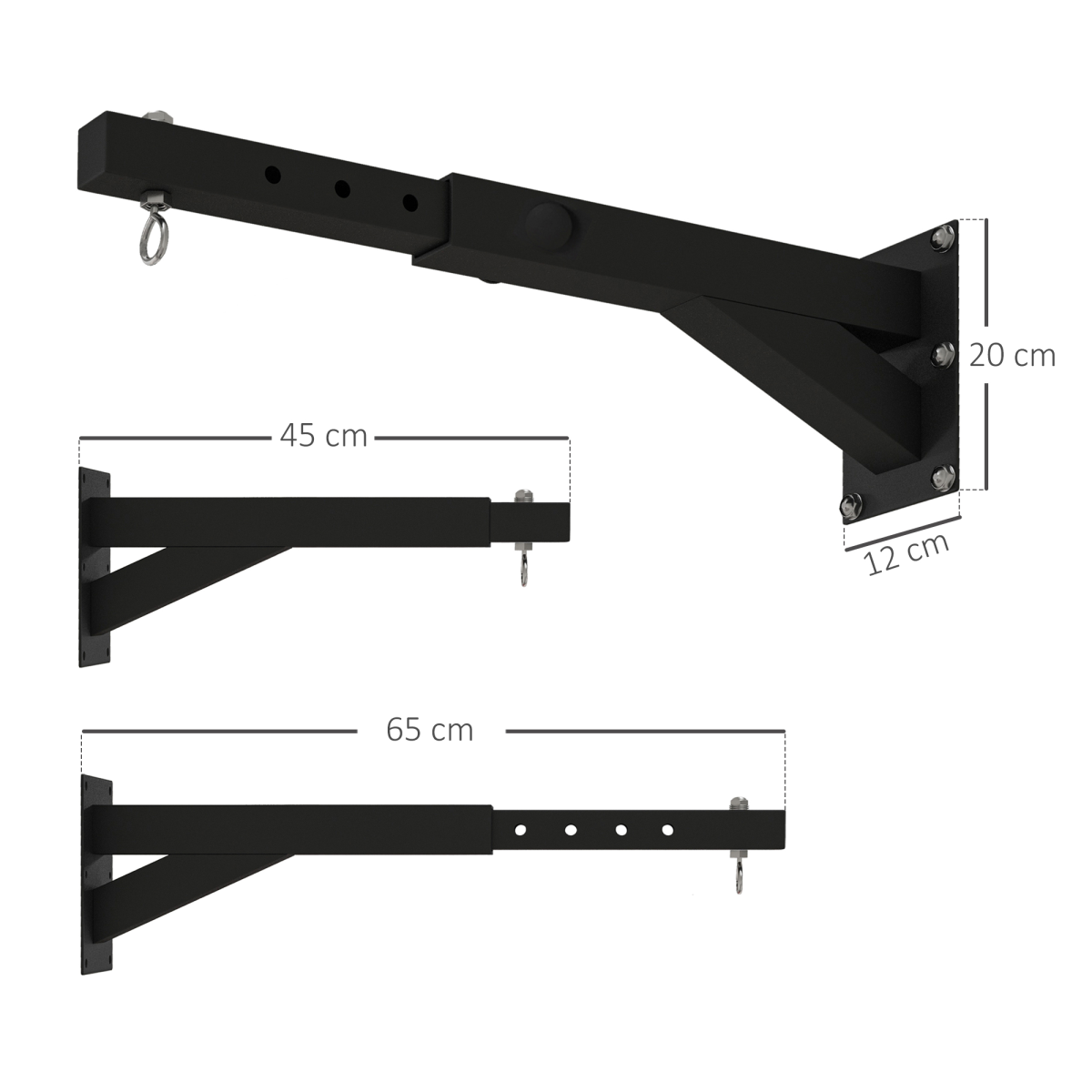 SPORTNOW 5-Length Adjustable Punch Bag Bracket for Boxing Punching Training