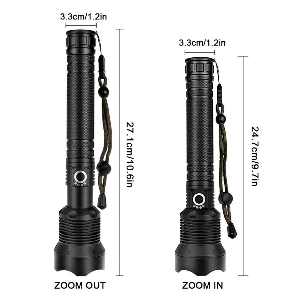USB Recharge LED Flashlight 3 Lighting Modes Outdoor Camping Hiking Flashlight Work Light