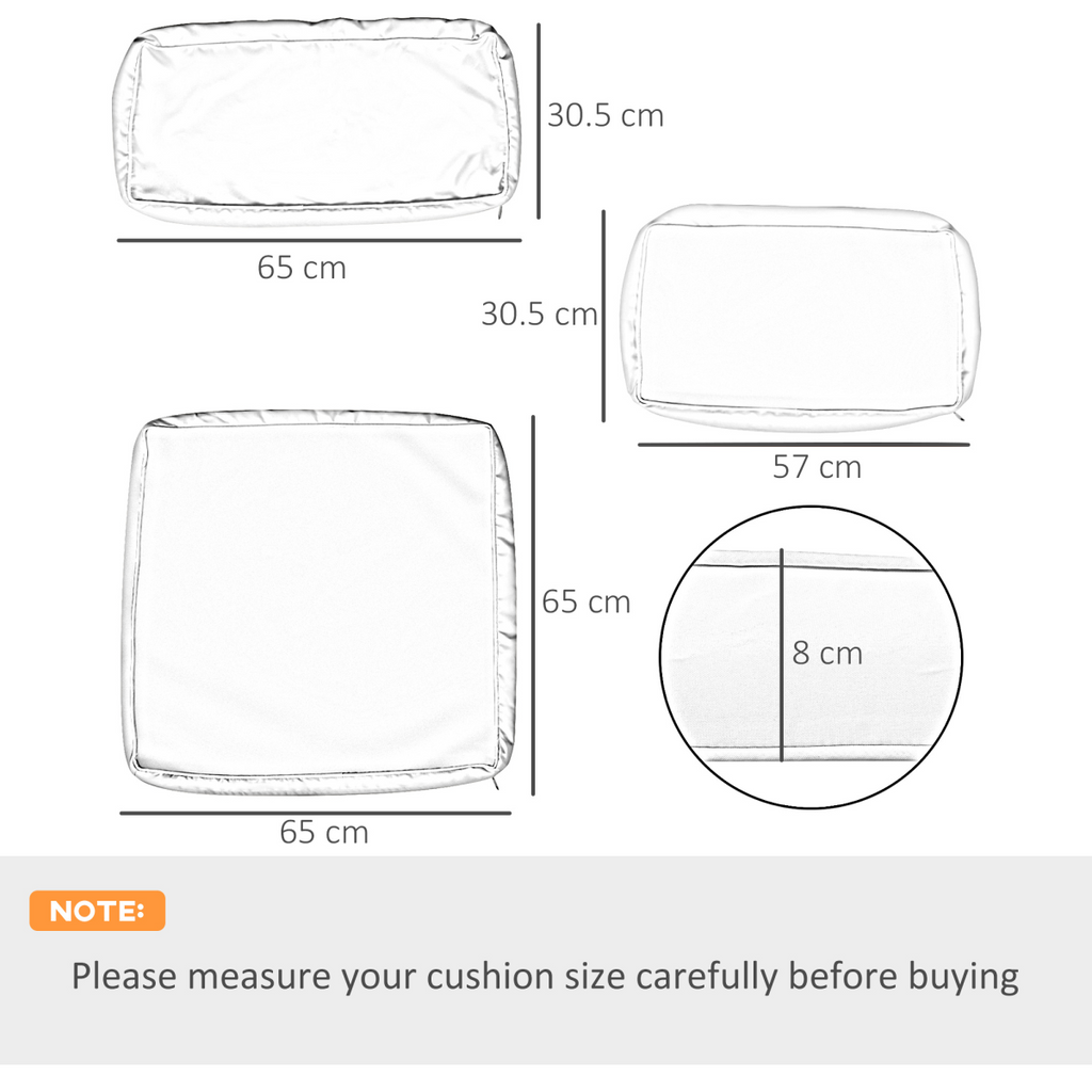 12-Piece Cusion Replacement for Outdoor Garden Rattan Furniture Beige