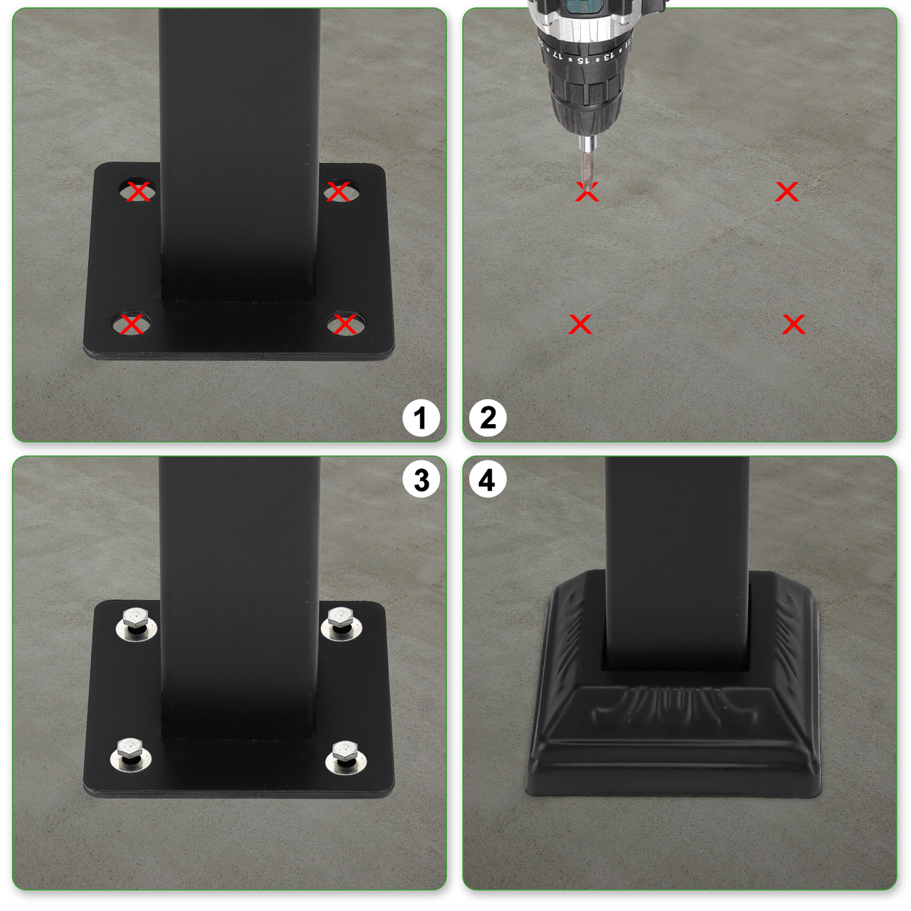 [Same Code：11384510 73142795]Artisasset Matte Black Outdoor 3 Level Iron Handrail
