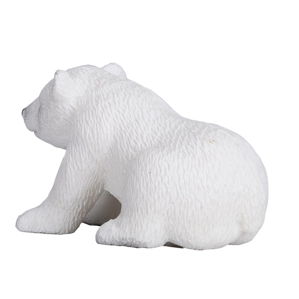 Polar Bear Cub Sitting Toy  Realistic Arctic Animal Figure