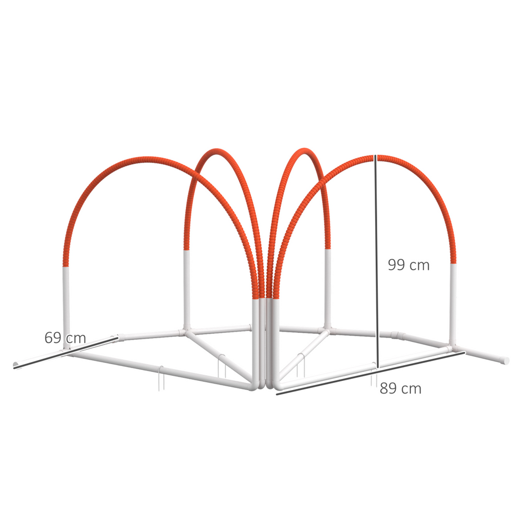 PawHut Dog Agility Equipment Set with 4 PCS Weave Pole, Orange