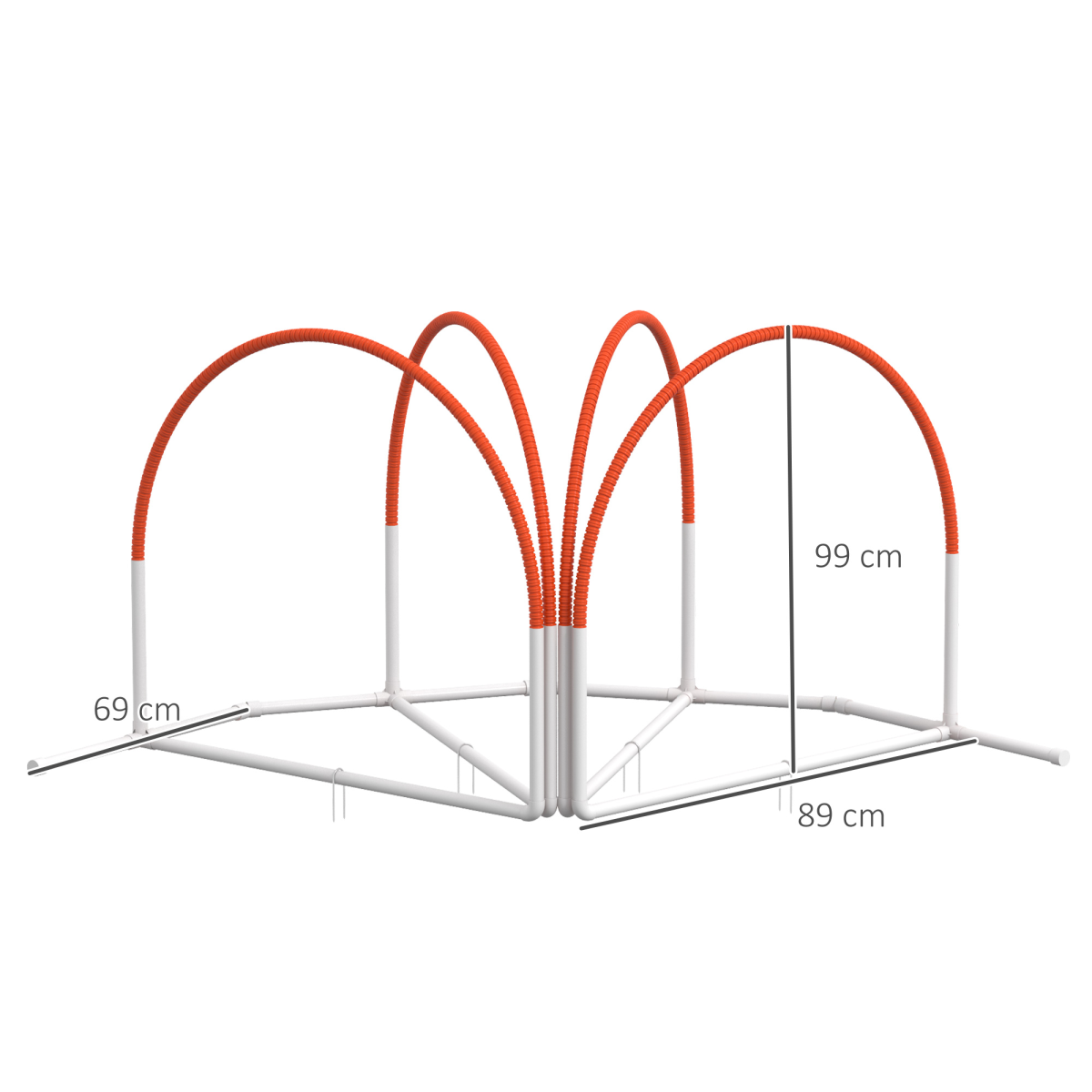 PawHut Dog Agility Equipment Set with 4 PCS Weave Pole, Orange