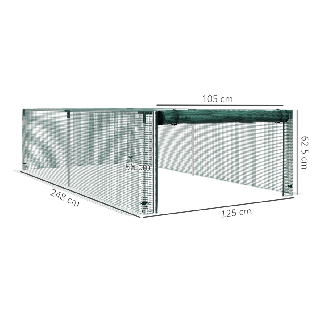 Outsunny 8' x 4' Plant Protection Tent Crop Cage with Door, Green
