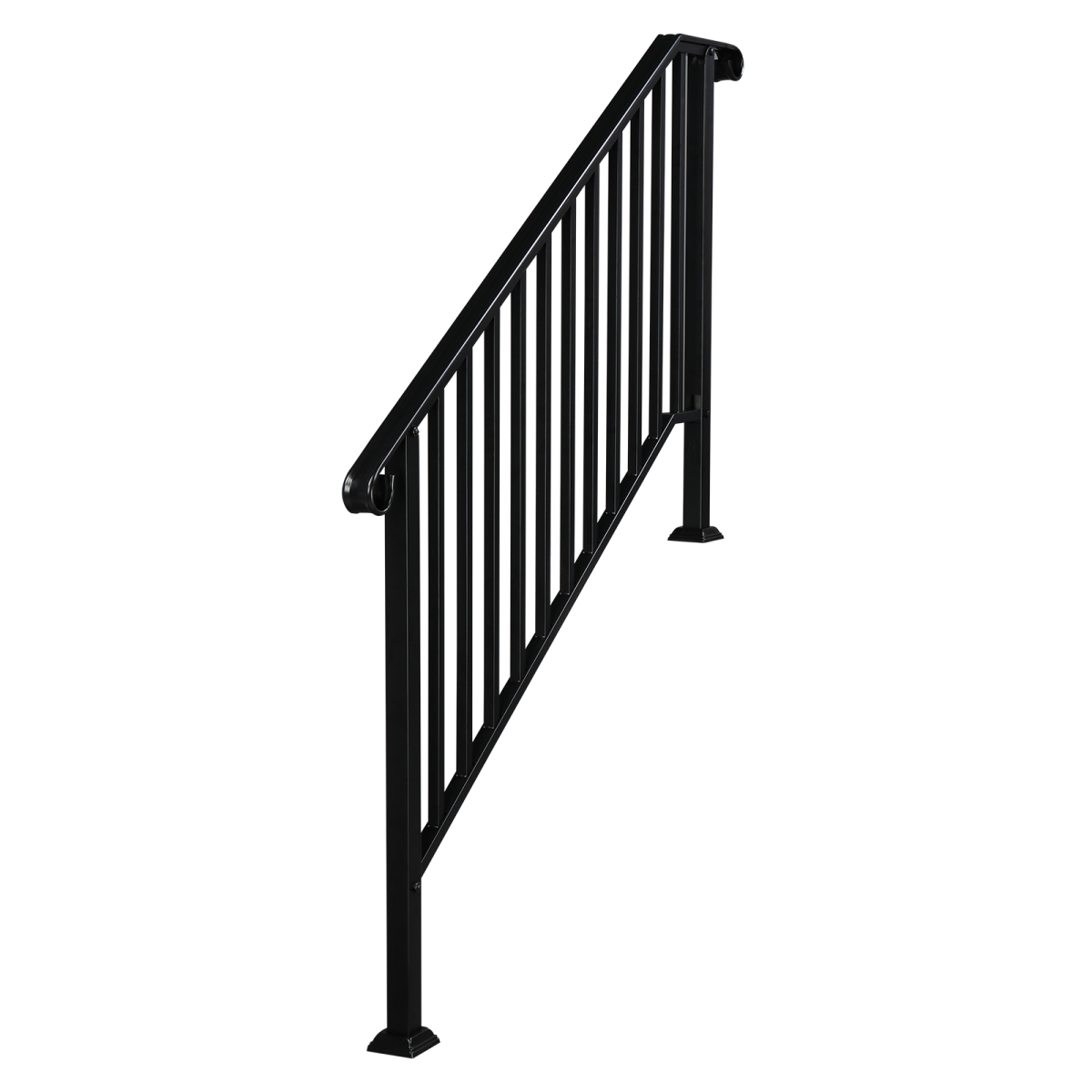 [Same Code：81504920 40310676]Artisasset Matte Black Outdoor 4 Level Iron Handrail