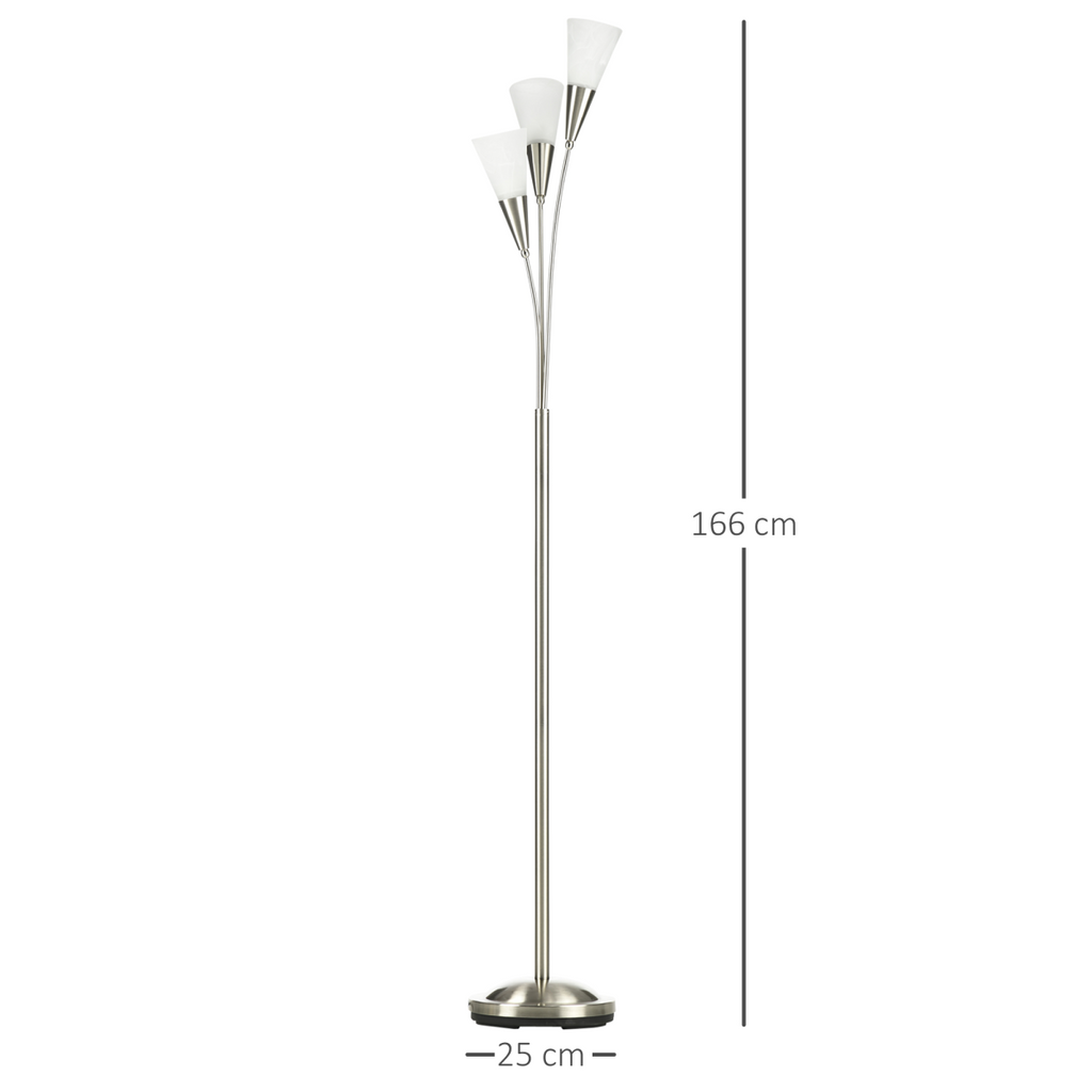 Modern Floor Lamp for Living Room Bedroom, 3 Light Upright Standing Lamp