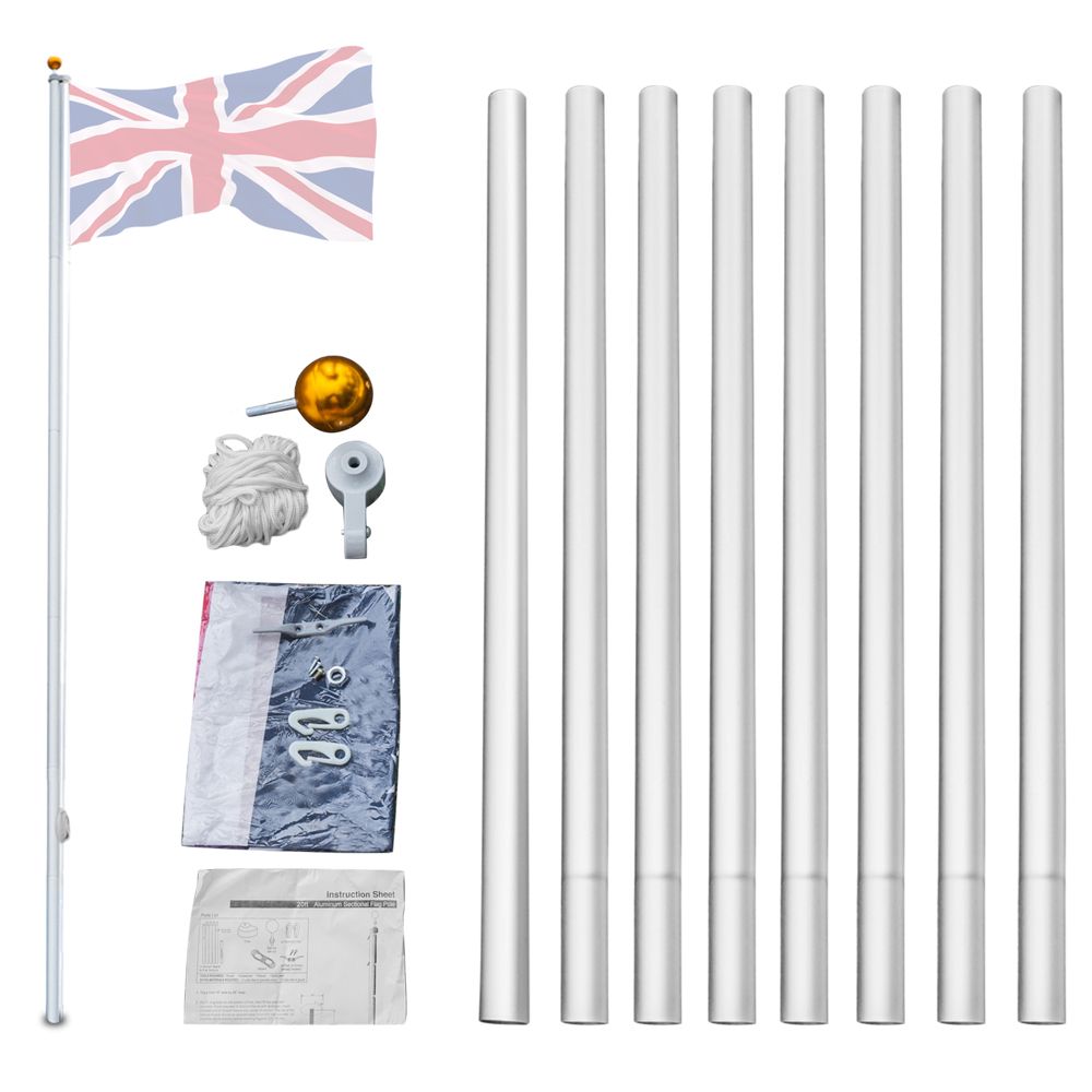 5.1*5.1*750cm Aluminum Alloy Splicing Flagpole Adjustable And Retractable