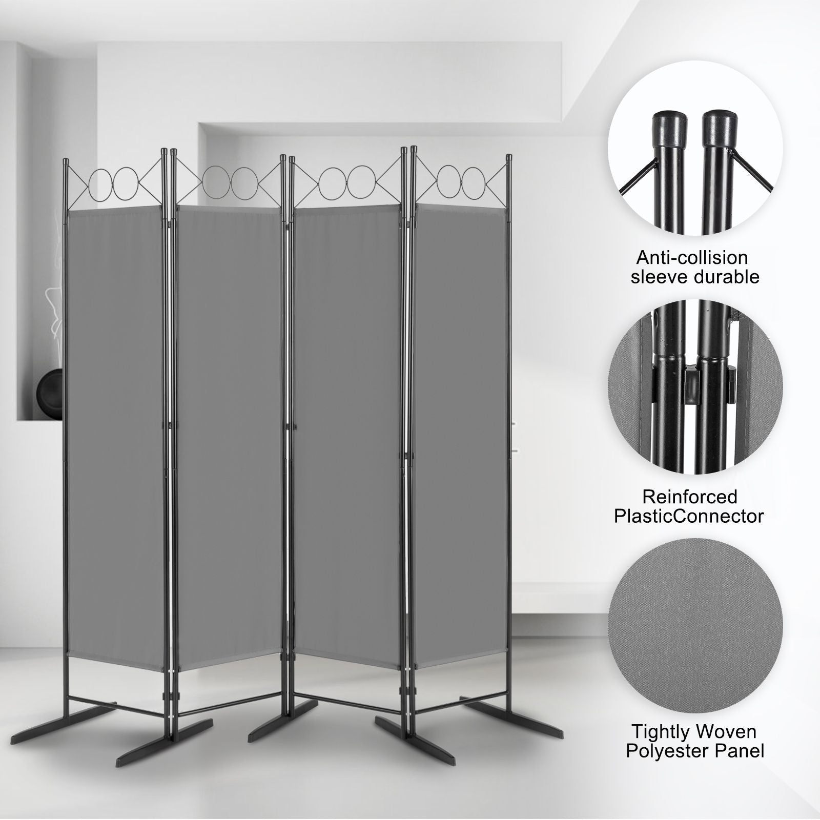 5.74FT 4-Fold Top With Shape 130g Polyester Cloth Plastic Feet Carbon Steel Frame
