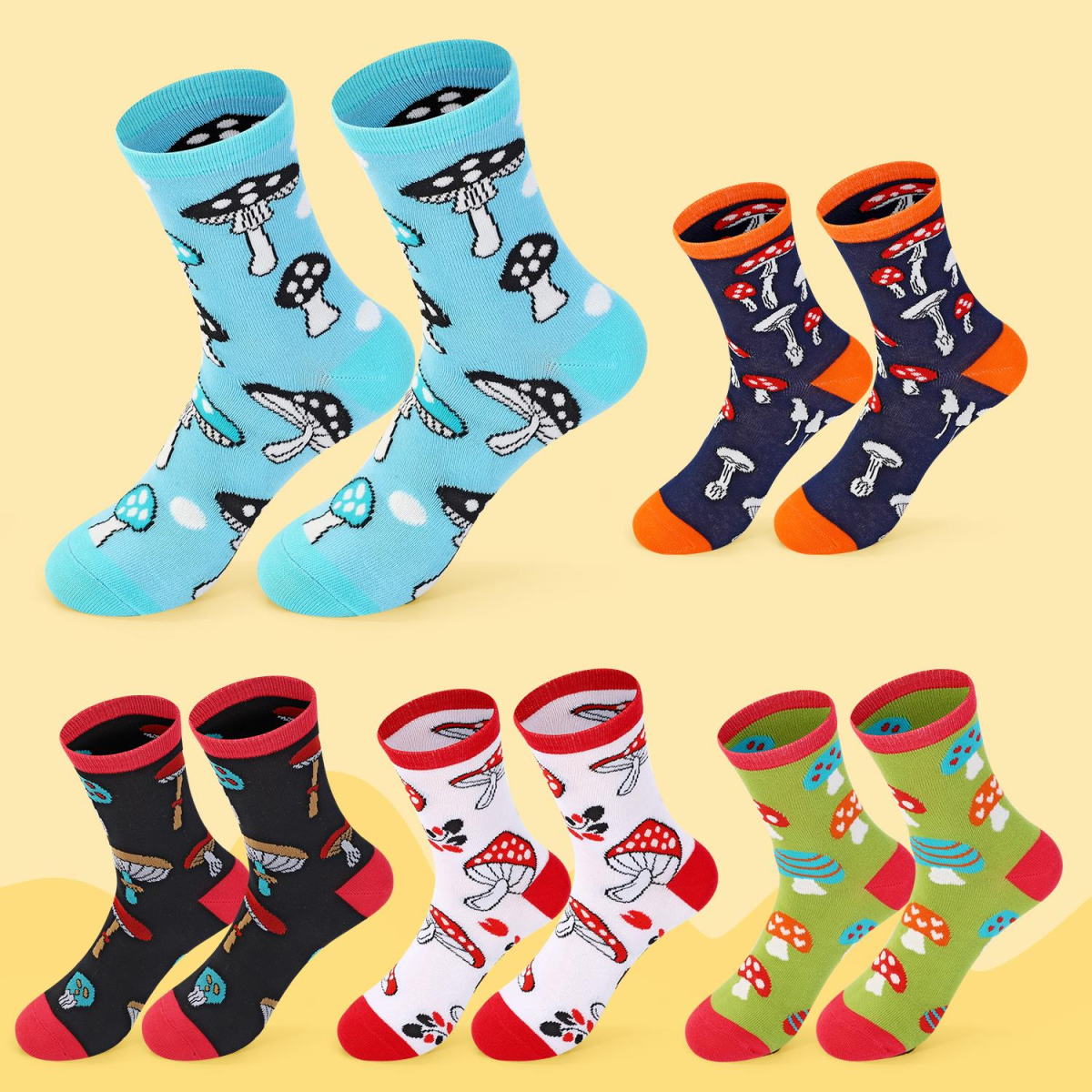 Vinsani MUSHROOMS SOCKS 5pk