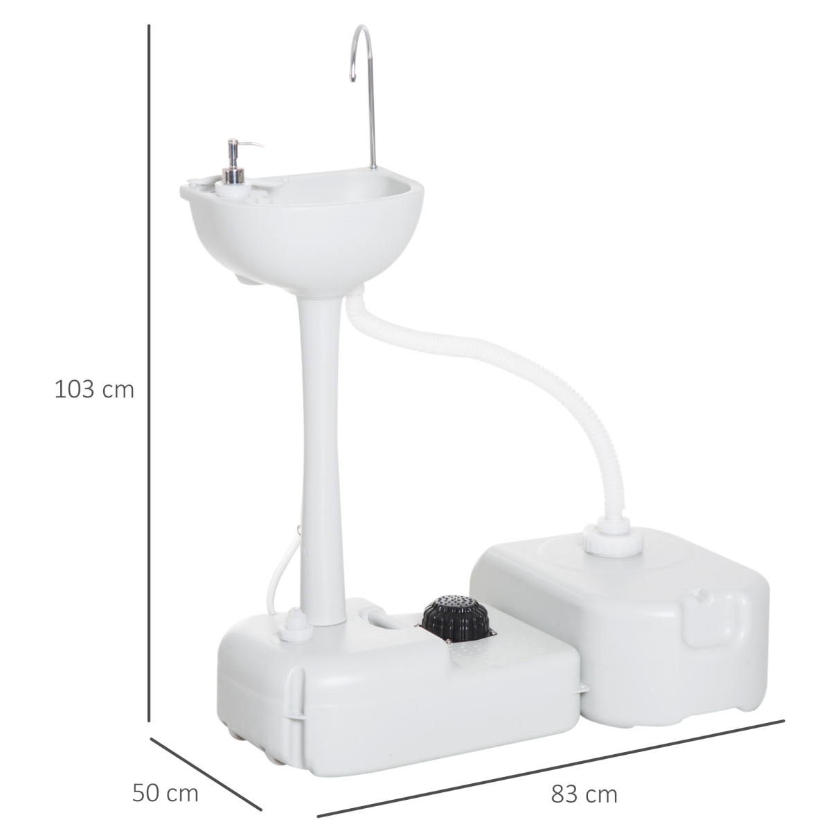 24L Portable Portable Hand wash Sink Hand Washing Basin Water Tank Outsunny