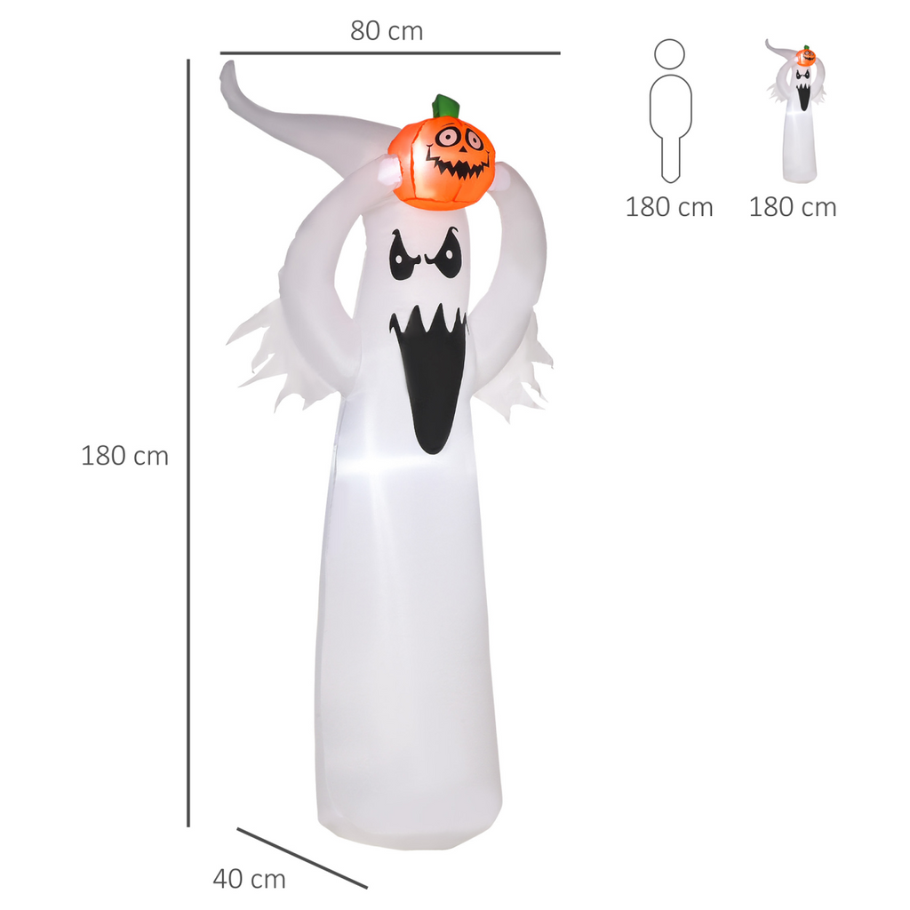 6FT 1.8m LED Halloween Inflatable Deco Floating Ghost & Pumpkin Party Outdoors