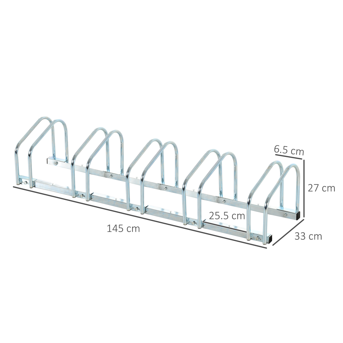 5 Bike Parking Rack Locking Storage Stand Holder Floor Wall Mount HOMCOM