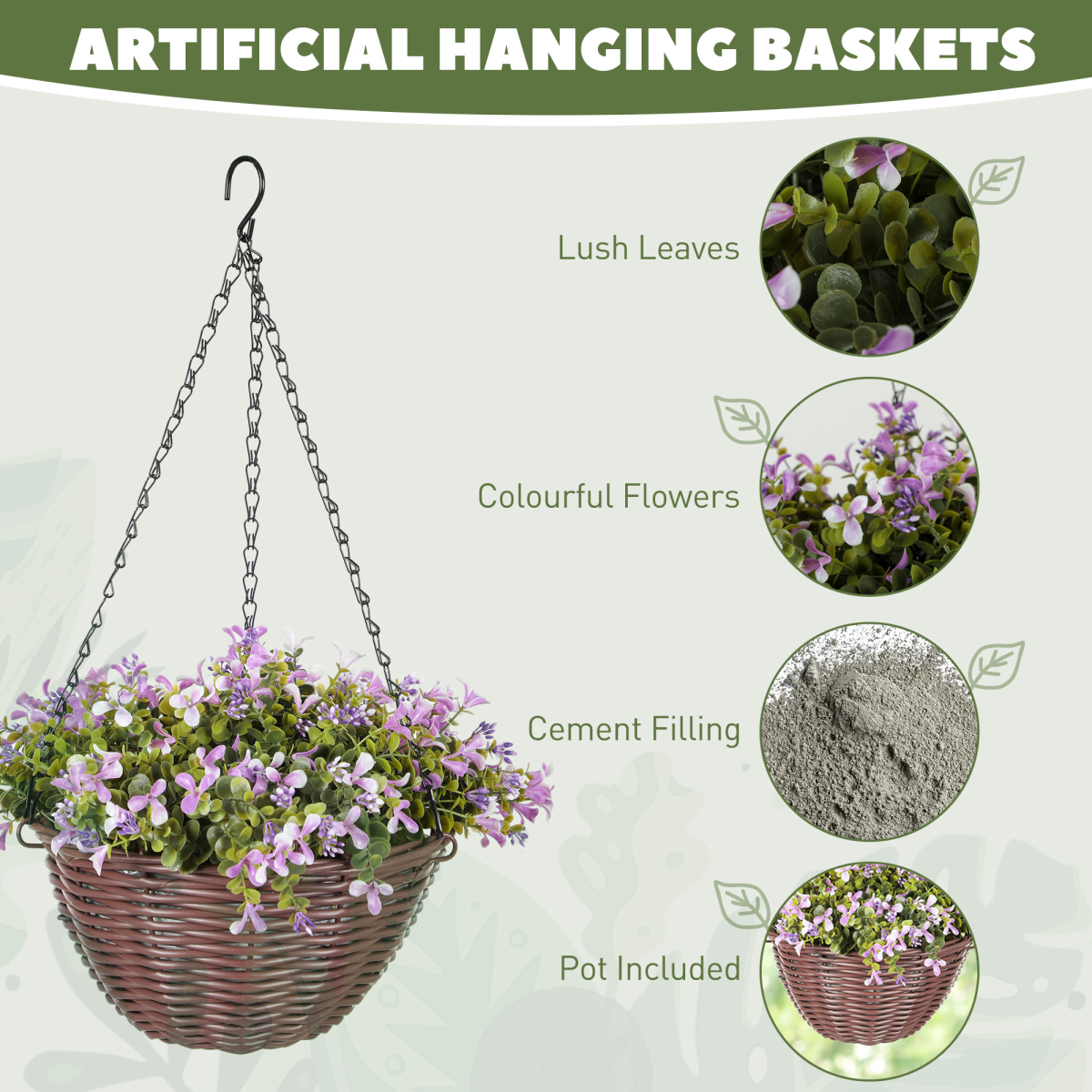 Artificial hanging basket