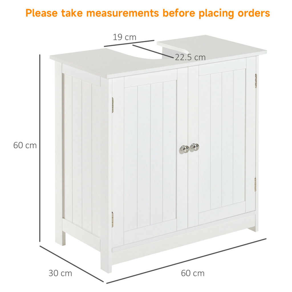 HOMCOM Basin Sink Vanity Cabinet Toilet Bathroom Shelf Door Storage Wooden