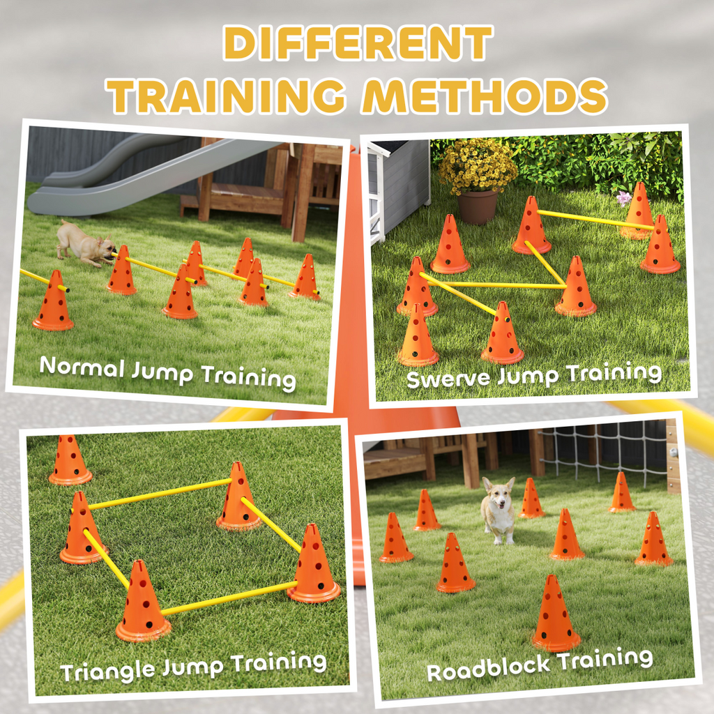 Dog Agility Equipment Set of Eight Cones