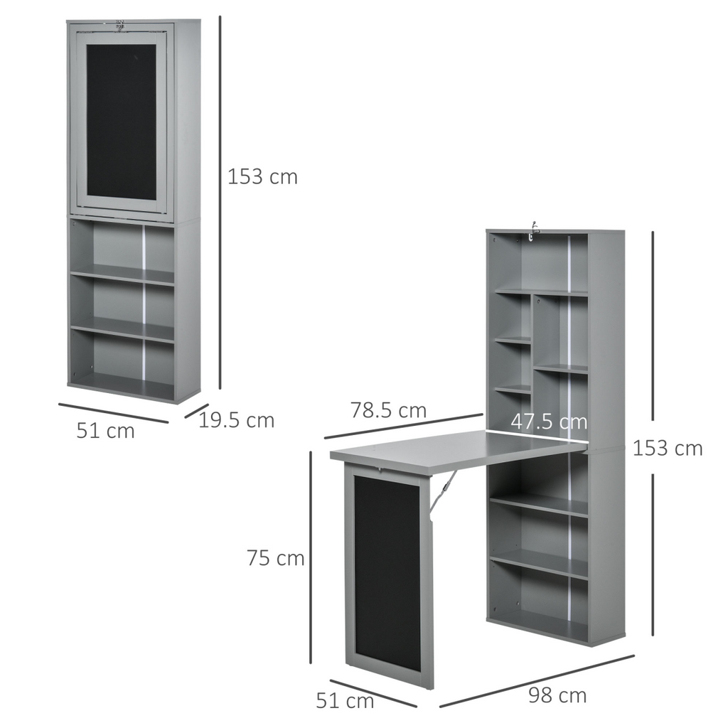 Folding Convertible Desk with Blackboard Multi-function Workstation