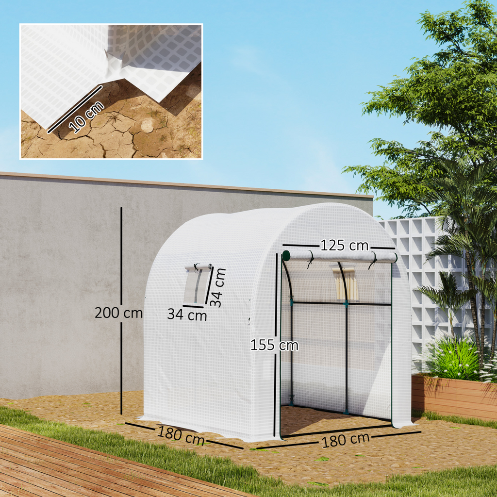 Polycarbonate Greenhouse, Walk-in Green House with Adjustable Roof Vent
