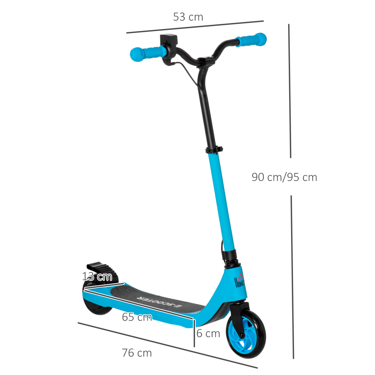 120W Electric Scooter w/ Battery Level Display, Rear Break - Blue HOMCOM