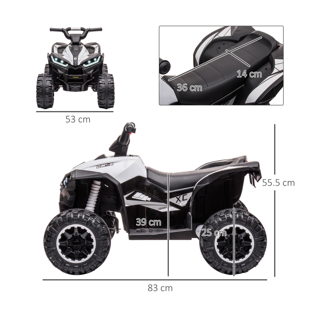 HOMCOM 12V Electric Quad Bikes for Kids Ride On Car ATV Toy for 3-5 Years