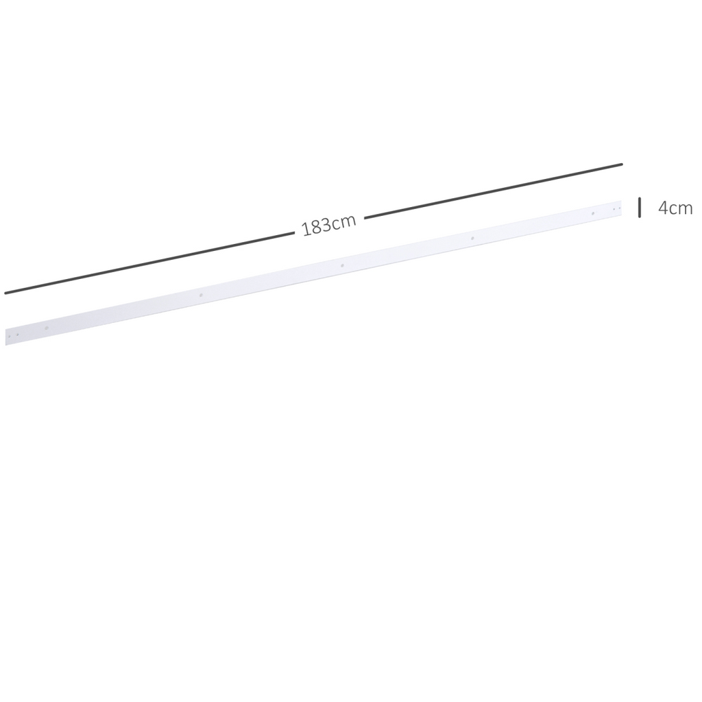6ft Modern Carbon Steel Sliding Door Track Kit White